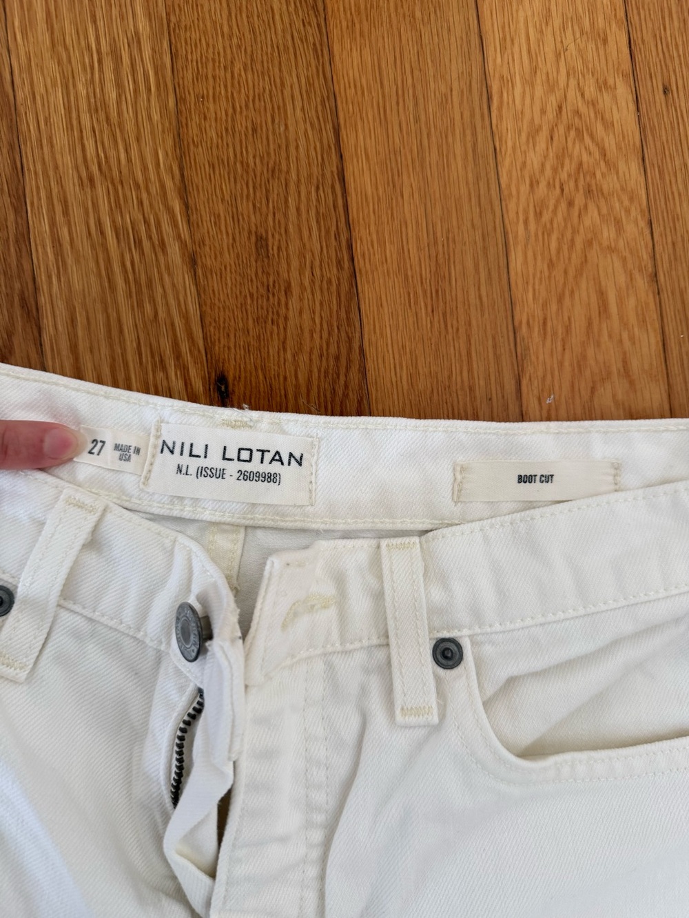 Nili Lotan White (Cream Wash) Bootcut Jeans - Picture 3 of 5